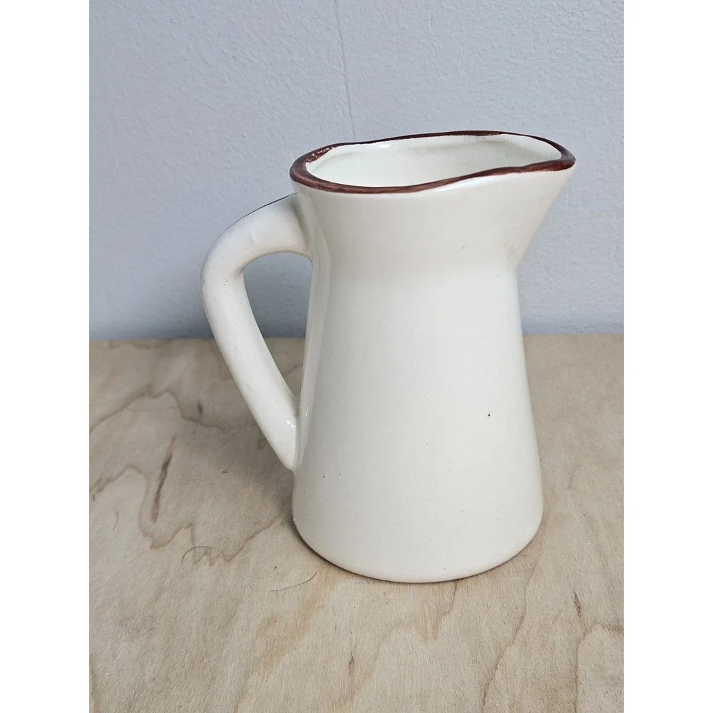 Vintage Penn Dutch Farmer Creamer Pitcher 1950s Hand Painted Pottery 4